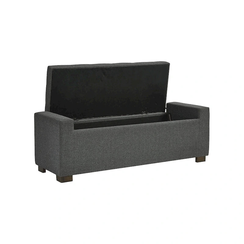 Banc de rangement gris foncé - 54 la. x 18 prof. x 18 haut.