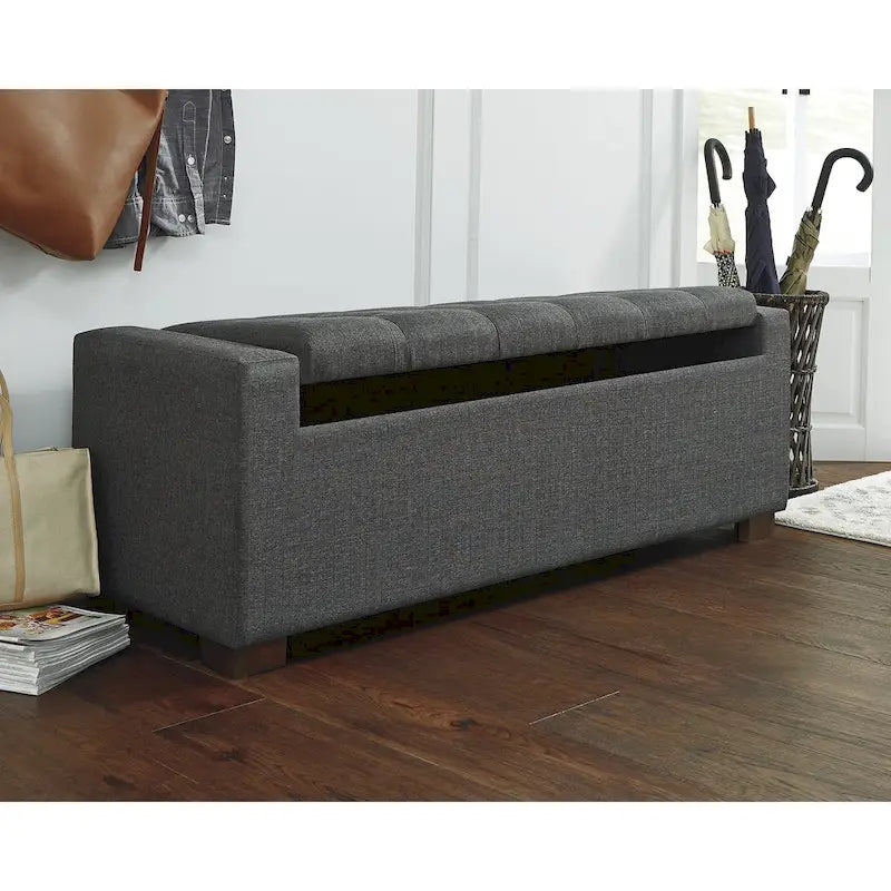 Banc de rangement gris foncé - 54 la. x 18 prof. x 18 haut.