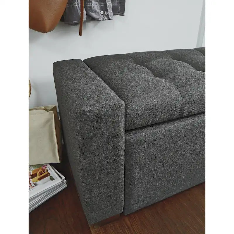 Banc de rangement gris foncé - 54 la. x 18 prof. x 18 haut.