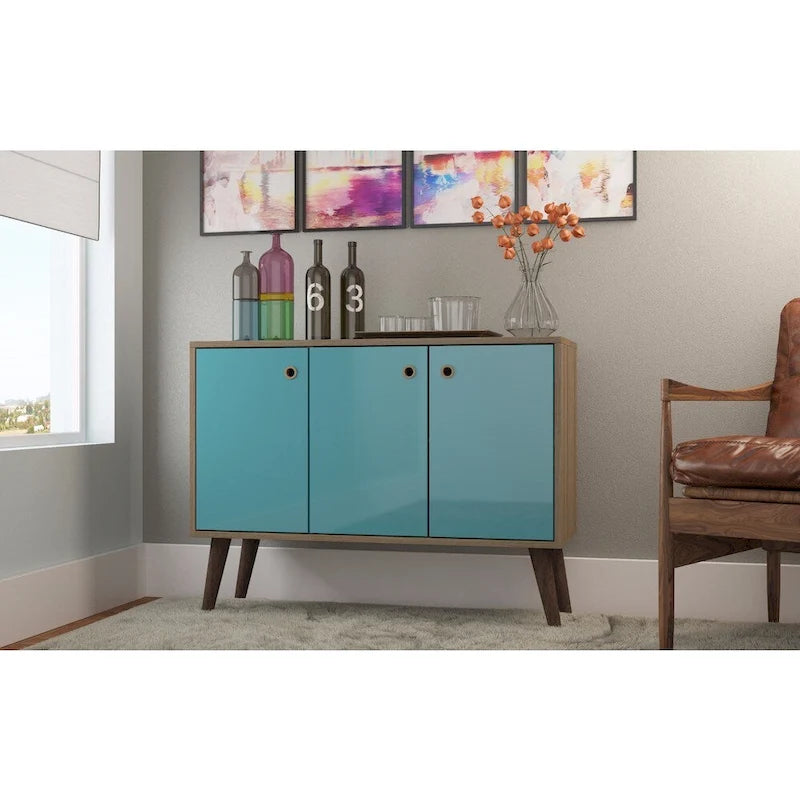 Meuble de buffet avec 3 étagères et 3 portes