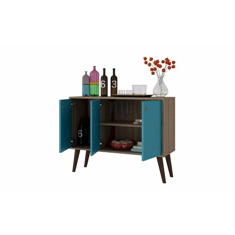 Meuble de buffet avec 3 étagères et 3 portes