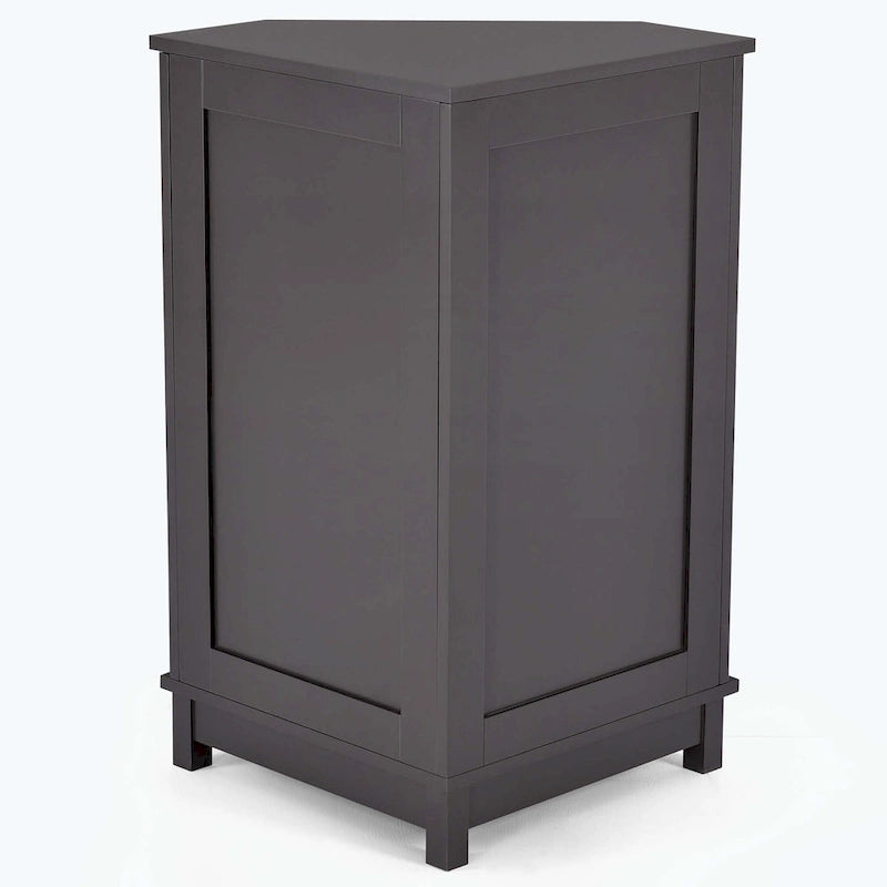 Meuble de salle de bain d'angle triangulaire avec étagère