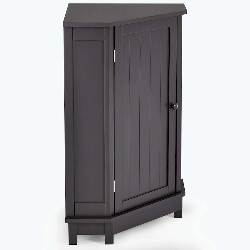 Meuble de salle de bain d'angle triangulaire avec étagère