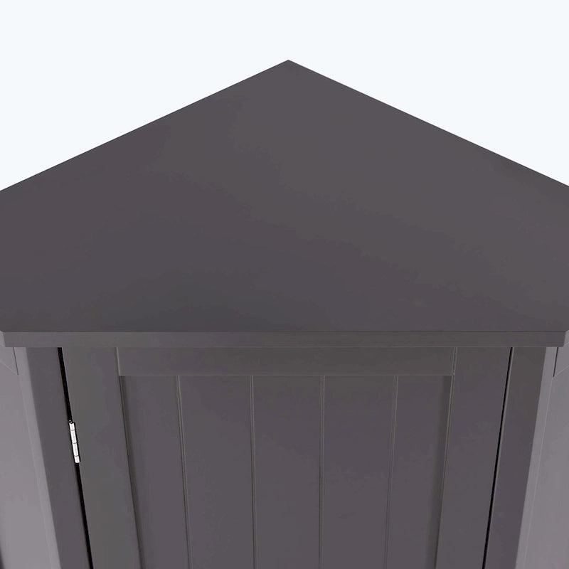 Meuble de salle de bain d'angle triangulaire avec étagère