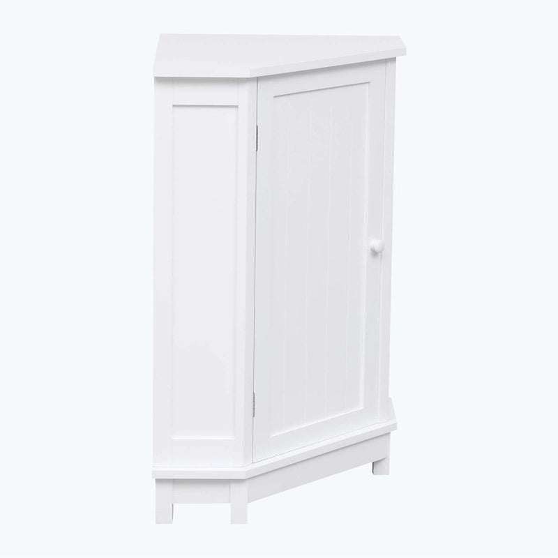 Meuble de salle de bain d'angle triangulaire avec étagère