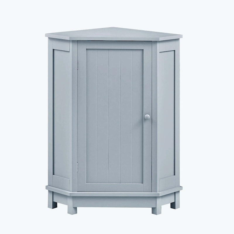 Meuble de salle de bain d'angle triangulaire avec étagère