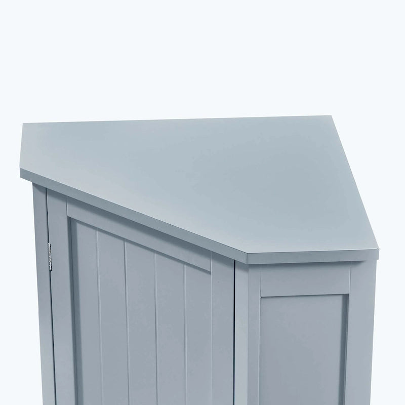 Meuble de salle de bain d'angle triangulaire avec étagère