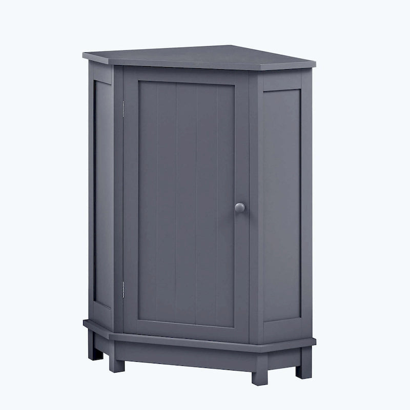 Meuble de salle de bain d'angle triangulaire avec étagère