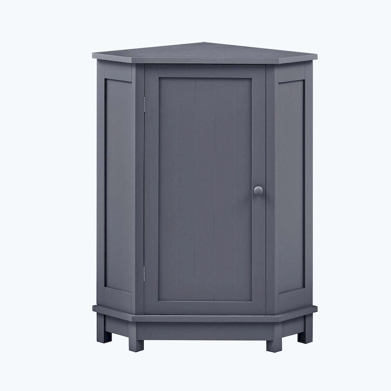 Meuble de salle de bain d'angle triangulaire avec étagère