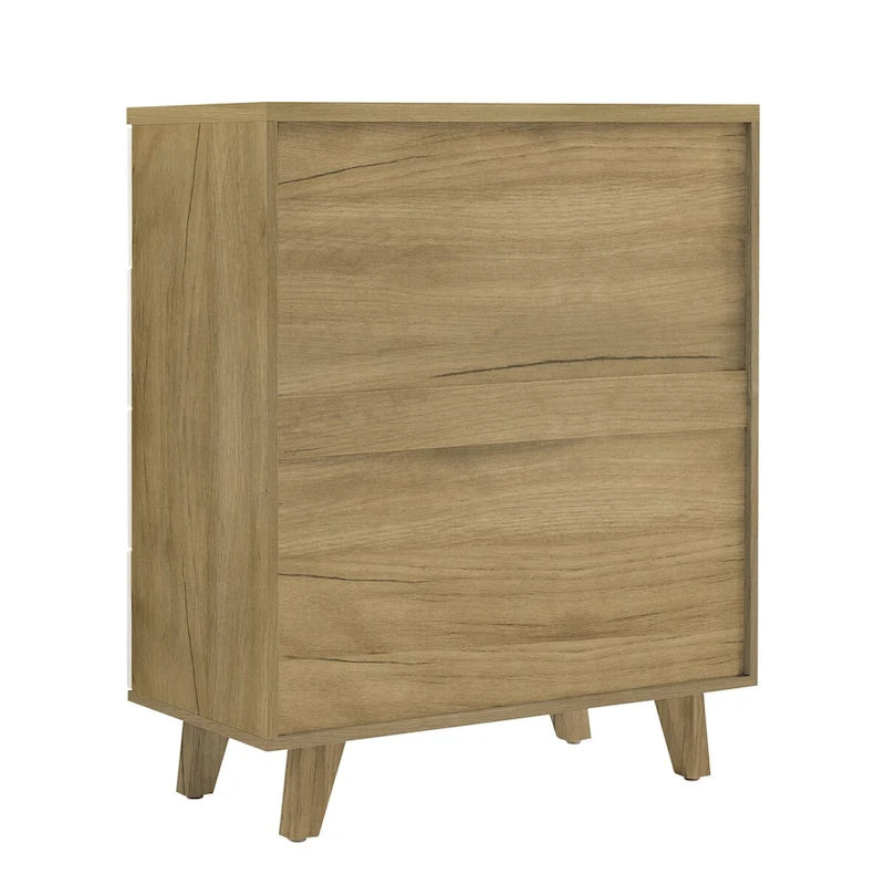 Meuble de rangement latéral moderne blanc avec tiroirs et poignées en bois massif