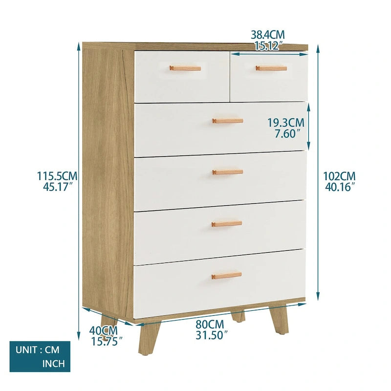 Meuble de rangement latéral moderne blanc avec tiroirs et poignées en bois massif