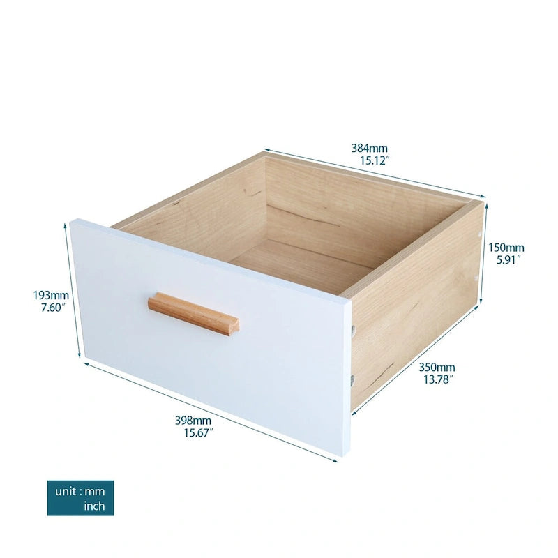 Meuble de rangement latéral moderne blanc avec tiroirs et poignées en bois massif