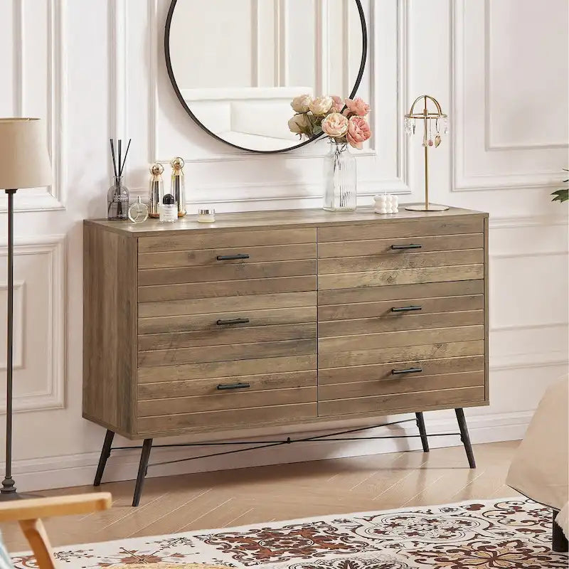 Chambre Moderne avec Commode à 6 Tiroirs Profonds