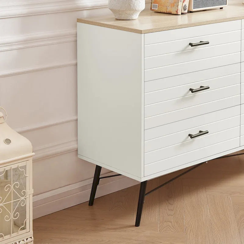 Chambre Moderne avec Commode à 6 Tiroirs Profonds