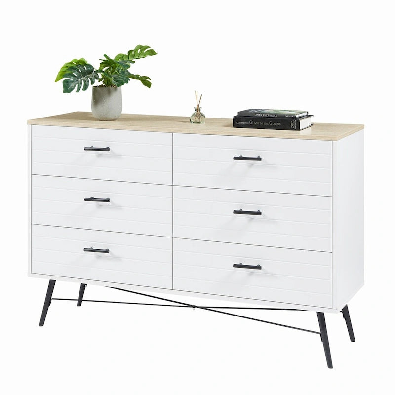 Chambre Moderne avec Commode à 6 Tiroirs Profonds