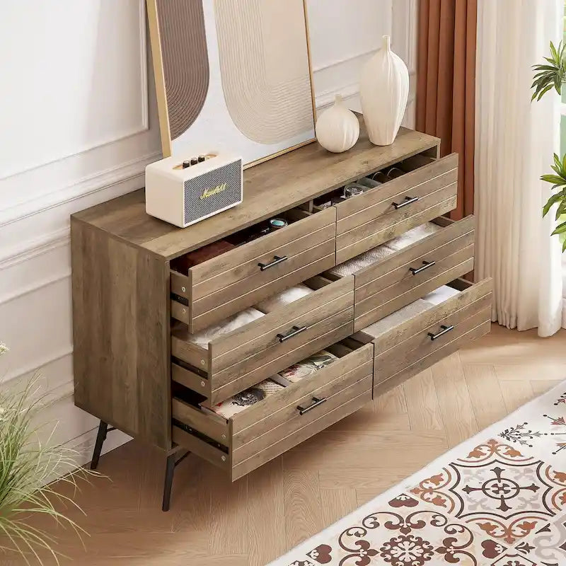 Chambre Moderne avec Commode à 6 Tiroirs Profonds