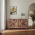 Meuble de rangement avec 4 portes et 4 étagères ouvertes, Buffet autoportant pour salon, bureau ou entrée