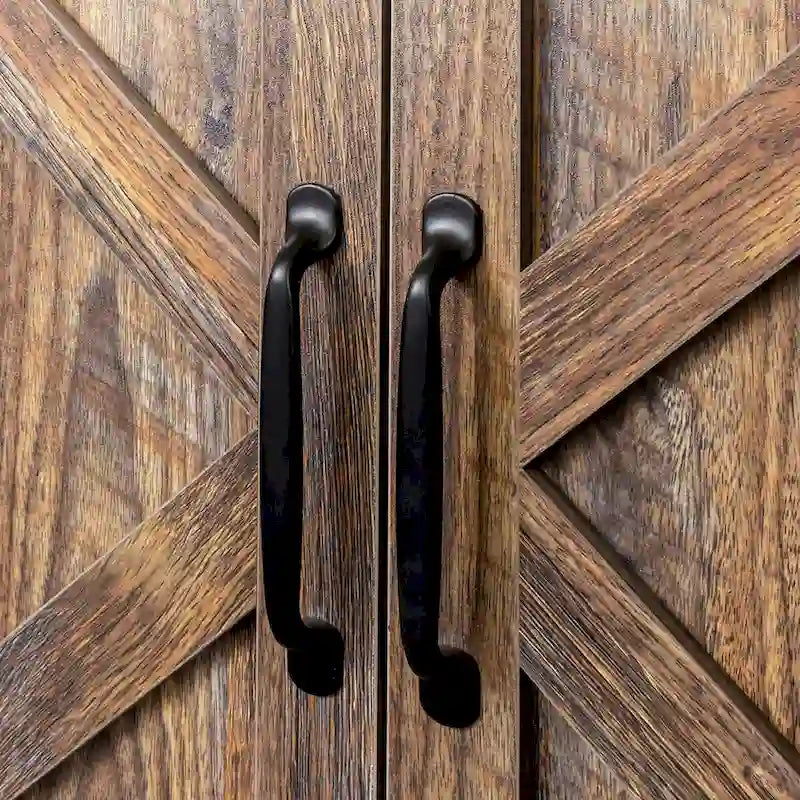 Meuble de rangement avec 4 portes et 4 étagères ouvertes, Buffet autoportant pour salon, bureau ou entrée