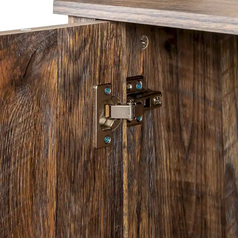 Meuble de rangement avec 4 portes et 4 étagères ouvertes, Buffet autoportant pour salon, bureau ou entrée