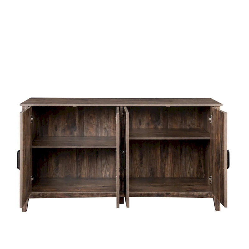 Meuble de rangement avec 4 portes et 4 étagères ouvertes, Buffet autoportant pour salon, bureau ou entrée