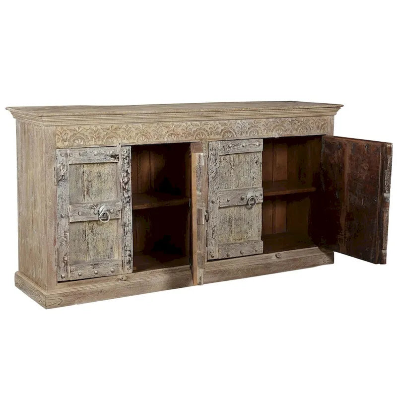 Timbergirl Solid Wood Sideboard Buffet with 4 Doors - 89
