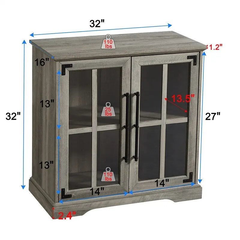 Meuble de Rangement Bar à Café - 16P x 32L x 32H
