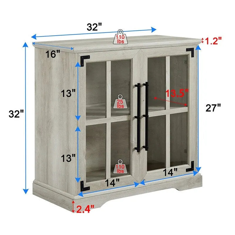 Meuble de Rangement Bar à Café - 16P x 32L x 32H