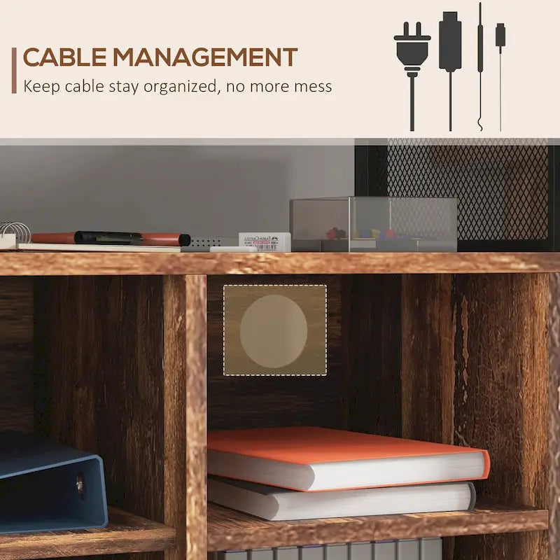 Tablette d'imprimante avec prise et ports de chargement USB, caisson de classement mobile industriel avec trou pour câble, roulettes