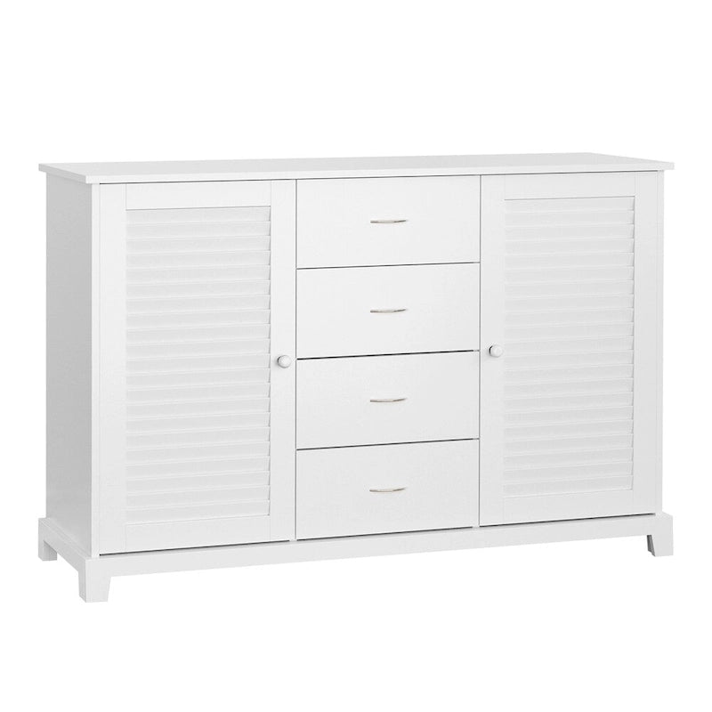 Buffet de cuisine en bois avec 4 tiroirs et portes à persiennes