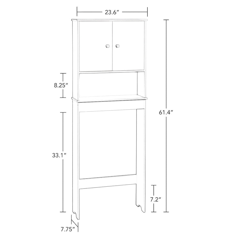Armoire de rangement murale à pharmacie pour salle de bain à économie d'espace au-dessus des toilettes - Blanche
