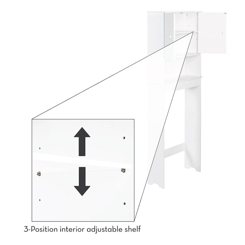 Armoire de rangement murale à pharmacie pour salle de bain à économie d'espace au-dessus des toilettes - Blanche