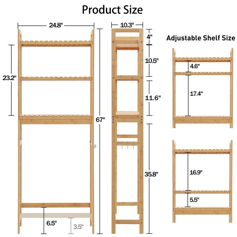 Meuble de rangement pour toilettes - 10,3P x 24,8L x 67H