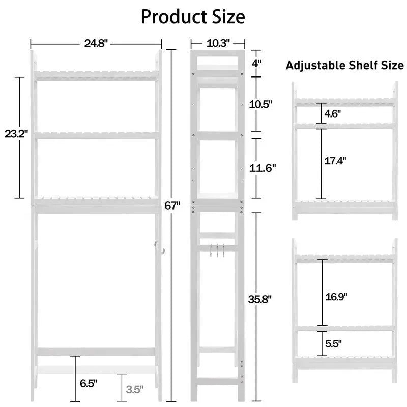 Meuble de rangement pour toilettes - 10,3P x 24,8L x 67H
