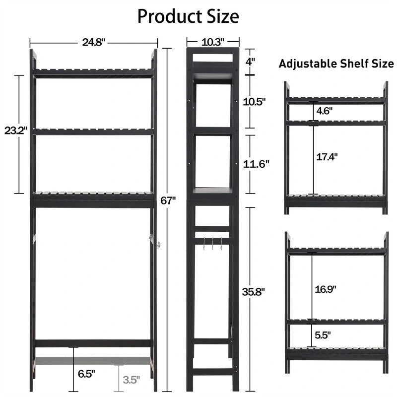 Meuble de rangement pour toilettes - 10,3P x 24,8L x 67H