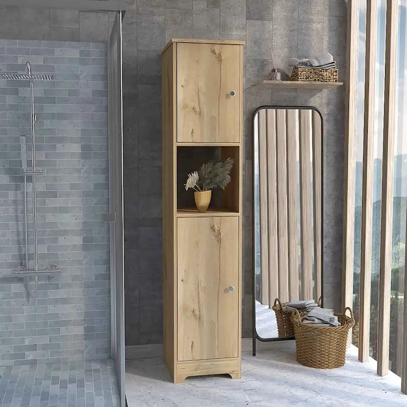 Lingère Quatre étagères intérieures, finition Chêne clair, haute qualité et durable