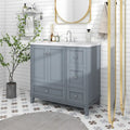 Meuble-lavabo de salle de bain moderne de 36 pouces avec port de chargement USB et dessus en résine simple