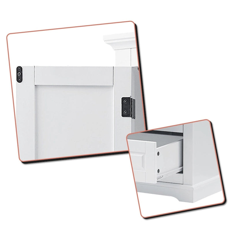 Meuble de salle de bain colonne minimaliste sur pied avec 1 placard et 3 tiroirs