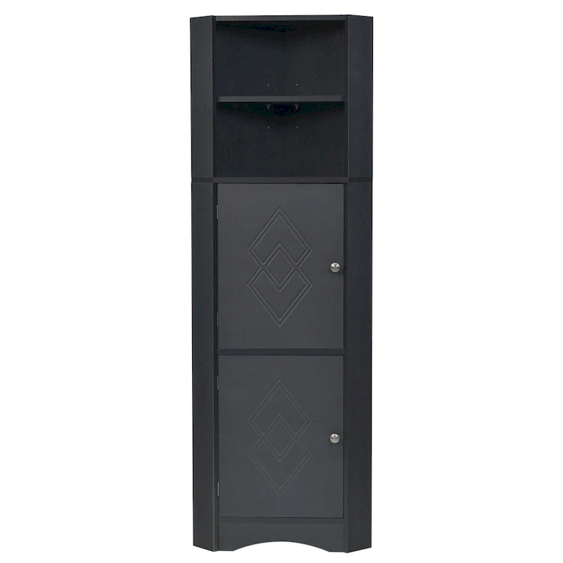 Armoire d'angle haute de salle de bain sur pied