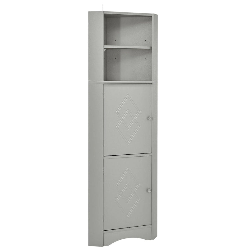 Armoire d'angle haute de salle de bain sur pied