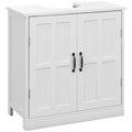 Meuble sous-lavabo, Meuble sous-lavabo sur pied avec étagère réglable, Blanc