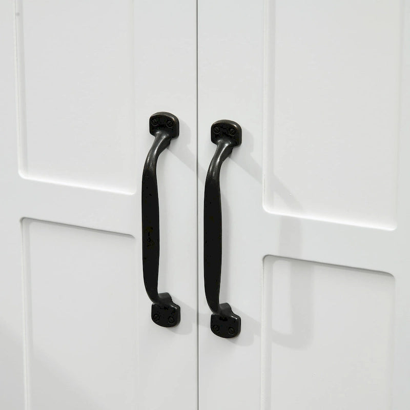 Meuble sous-lavabo, Meuble sous-lavabo sur pied avec étagère réglable, Blanc