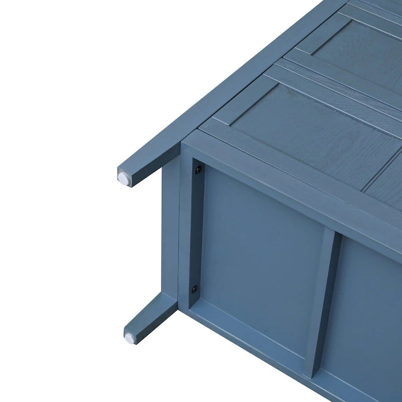Meuble de rangement bleu de 77 cm de haut avec 3 tiroirs et tapis antidérapants - 80 x 38 cm