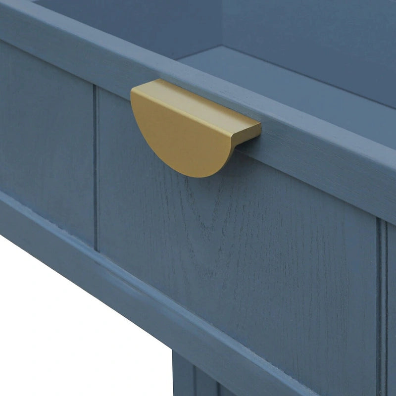 Meuble de rangement bleu de 77 cm de haut avec 3 tiroirs et tapis antidérapants - 80 x 38 cm