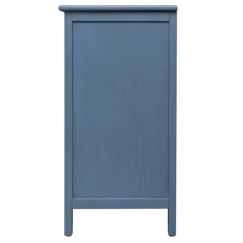 Meuble de rangement bleu de 77 cm de haut avec 3 tiroirs et tapis antidérapants - 80 x 38 cm