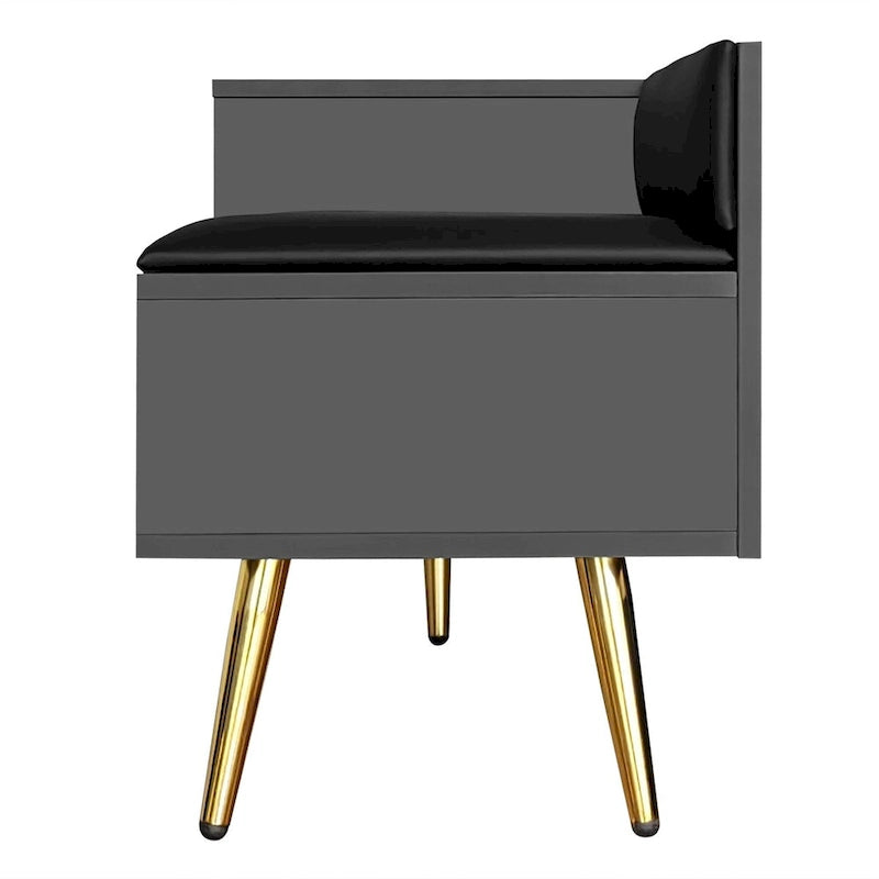 Banc à chaussures moderne avec rangement dissimulé et coussins rembourrés